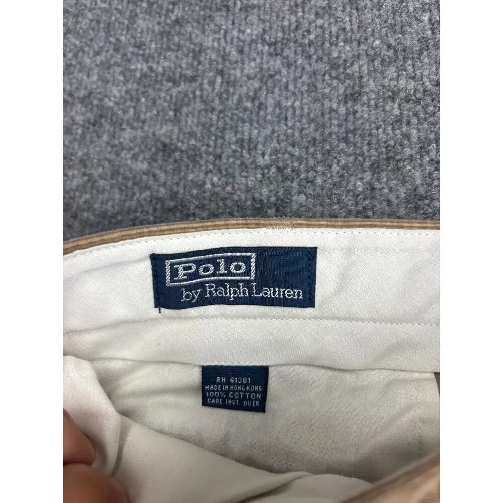 Polo Ralph Lauren Corduroy Pants Men's‎ W38 x L34 Brown Cotton Straight Leg Cuff